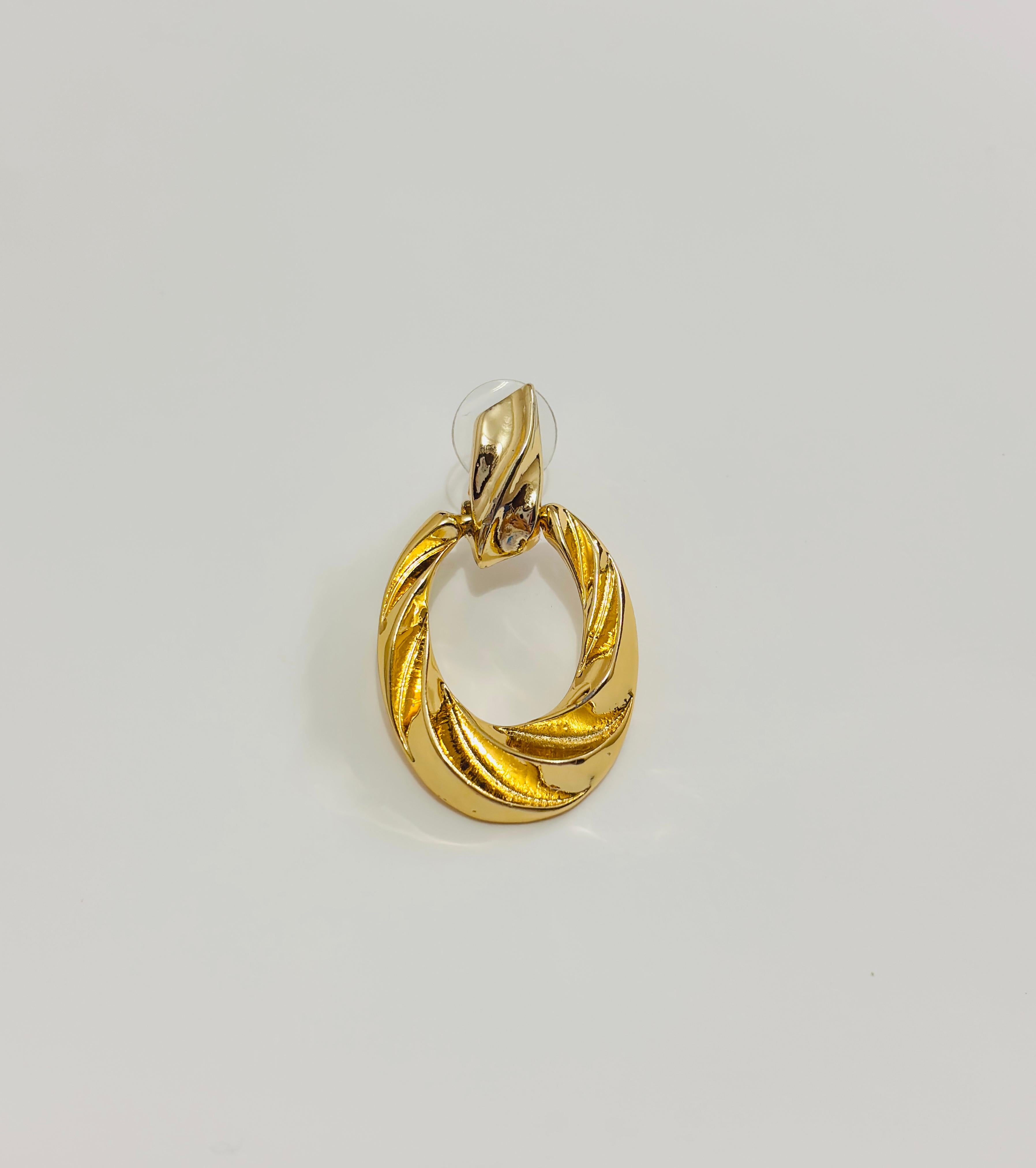 Golden Twist Hoop Earrings