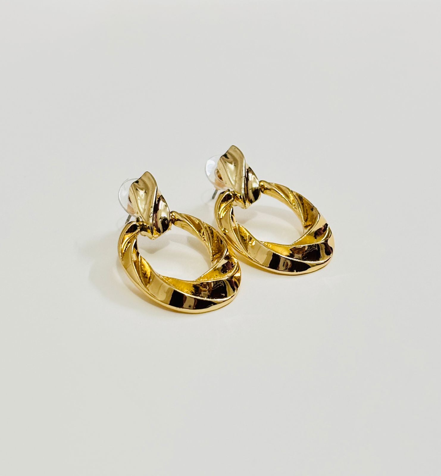 Golden Twist Hoop Earrings