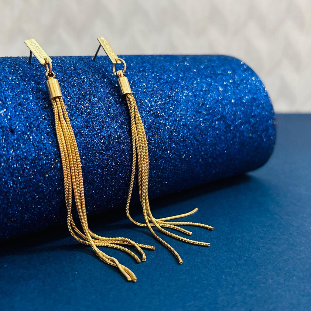 Gilded Tassel Dangle Earrings