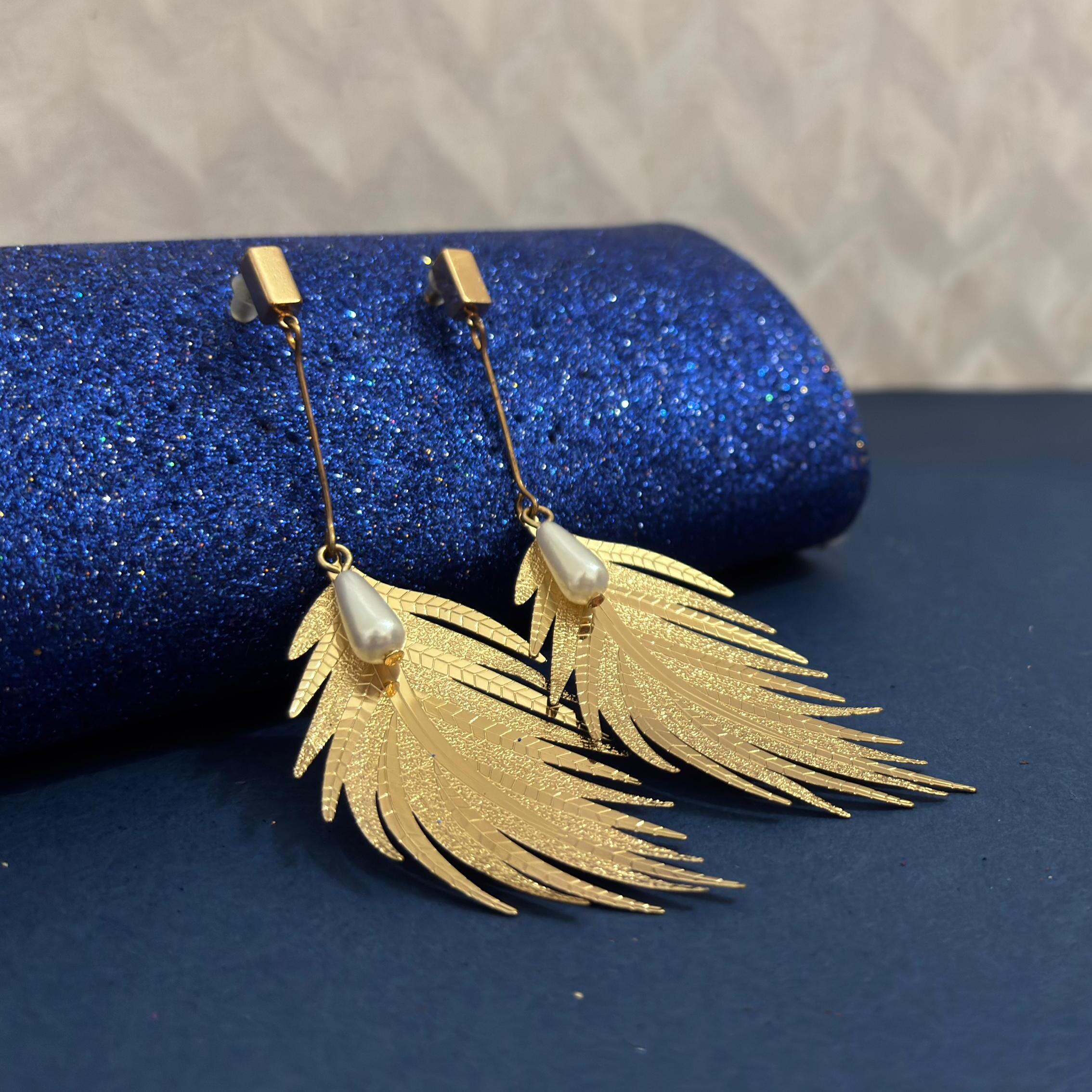 Golden Palm Elegance Earrings