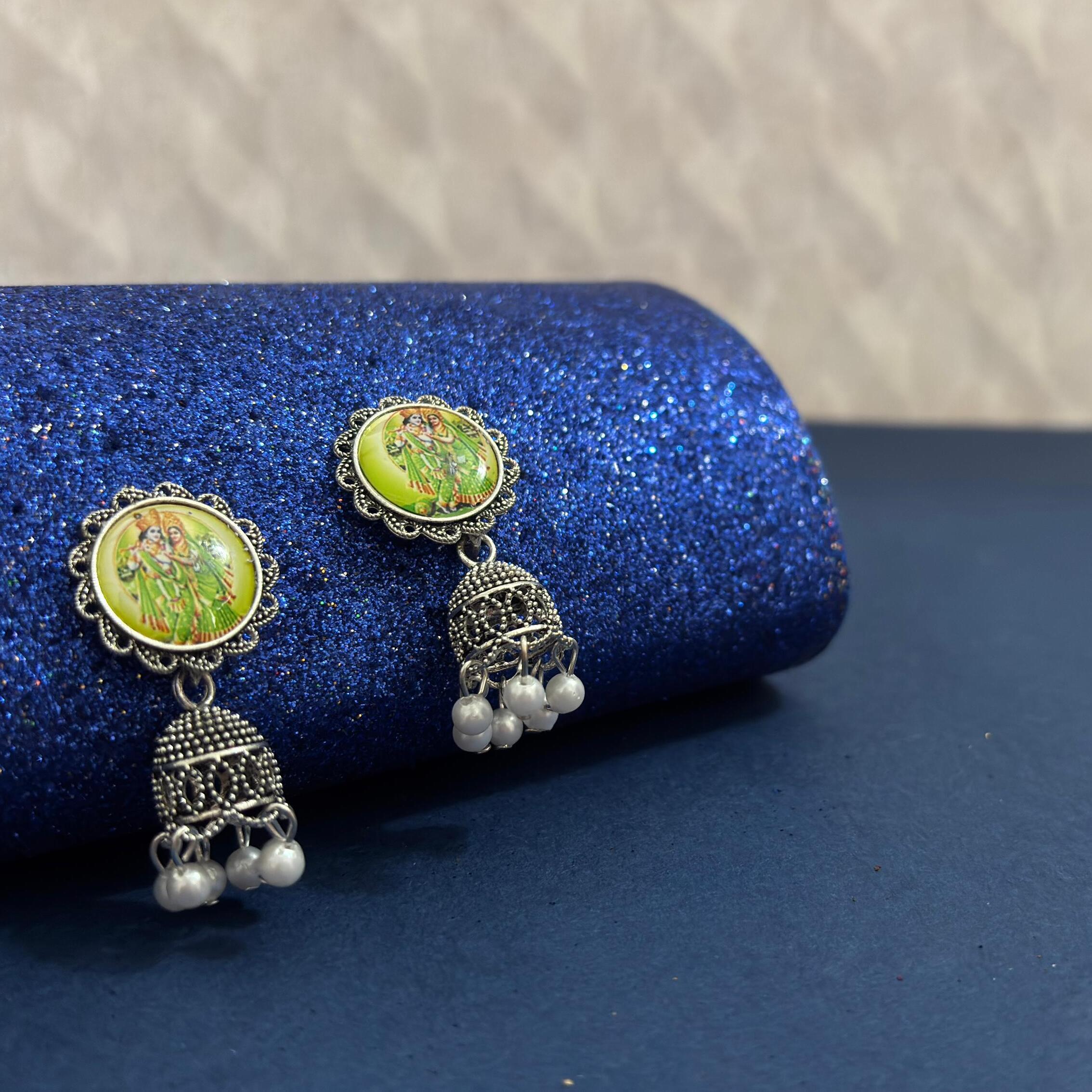 Radha Krishna Devotional Jhumkas