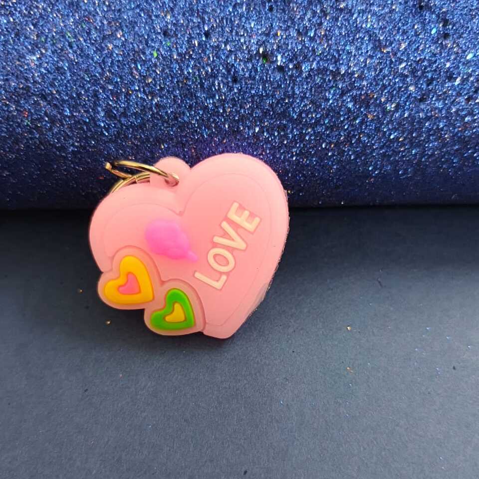 Pink Heart Keychain