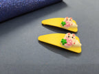 Yellow Color Hair clips with Teddy